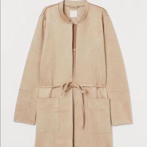 H&M Faux Suede Coat XXL - Beige
